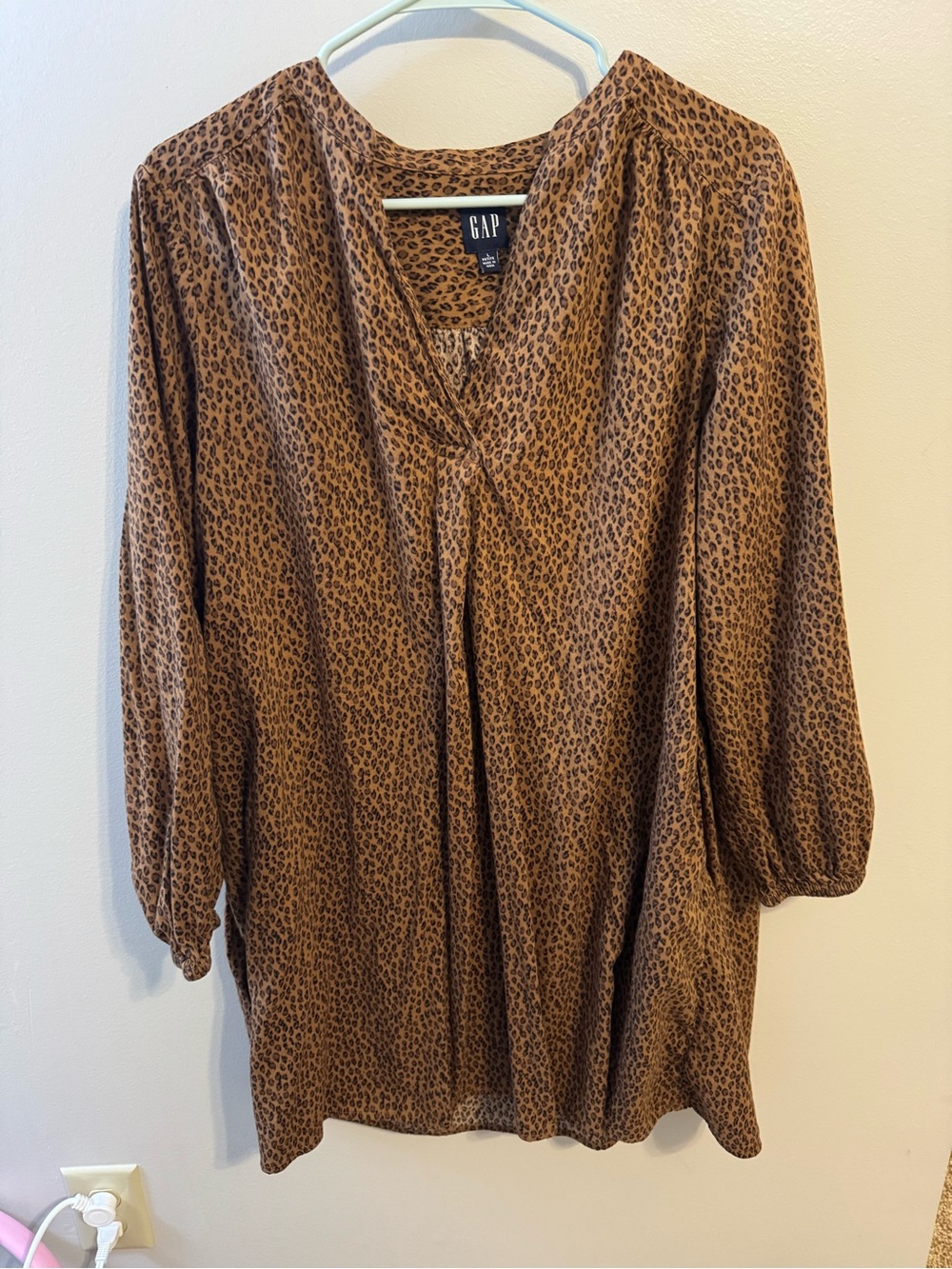 GAP Brown Leopard Print Midi Dress